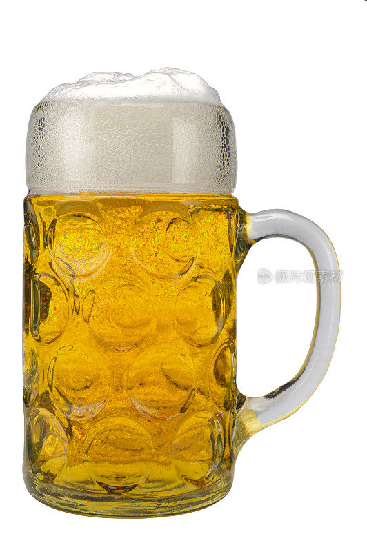 一大杯传统的巴伐利亚啤酒