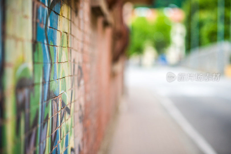 意大利小镇选择焦点街道背景