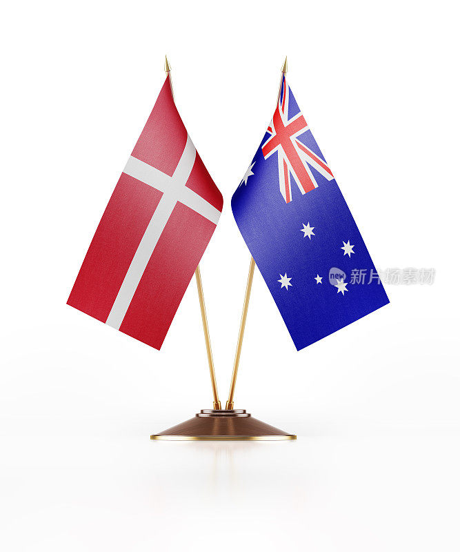 丹麦和澳大利亚的微型国旗