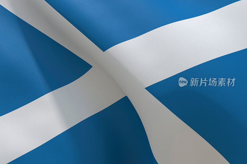 苏格兰国旗在风中飘扬