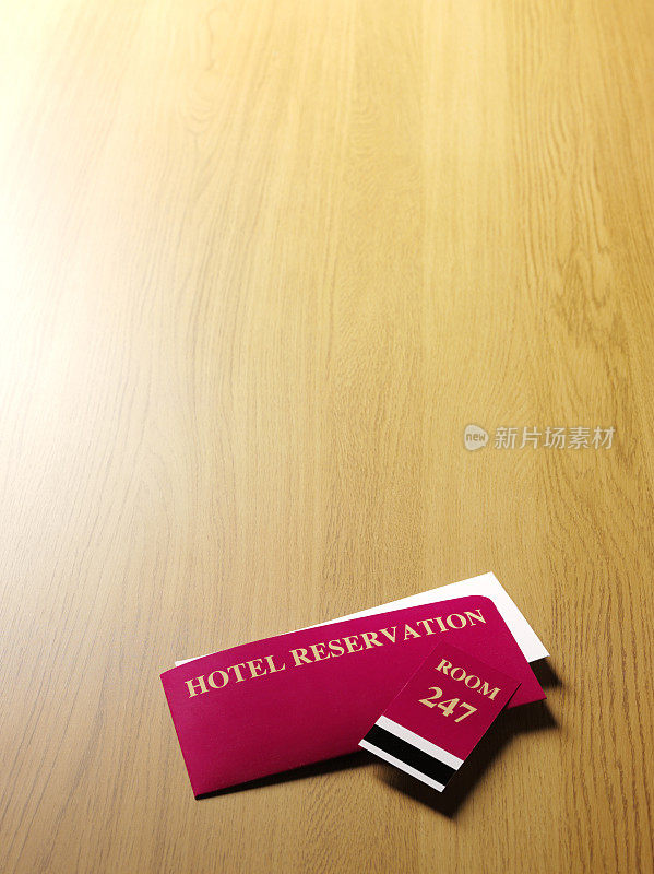 酒店预订票和房间钥匙