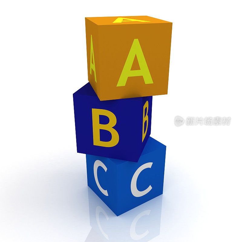 Abc字母表字母立方学习教育学校概念