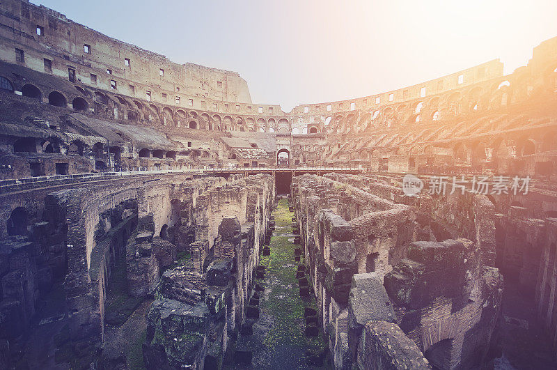 罗马圆形大剧场。内部的观点。