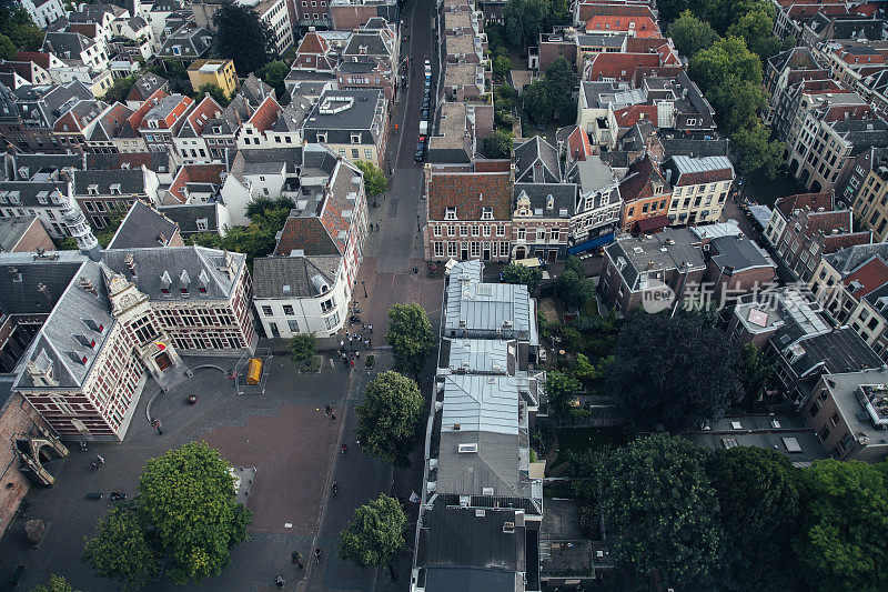 鸟瞰图城市全景乌得勒支，荷兰