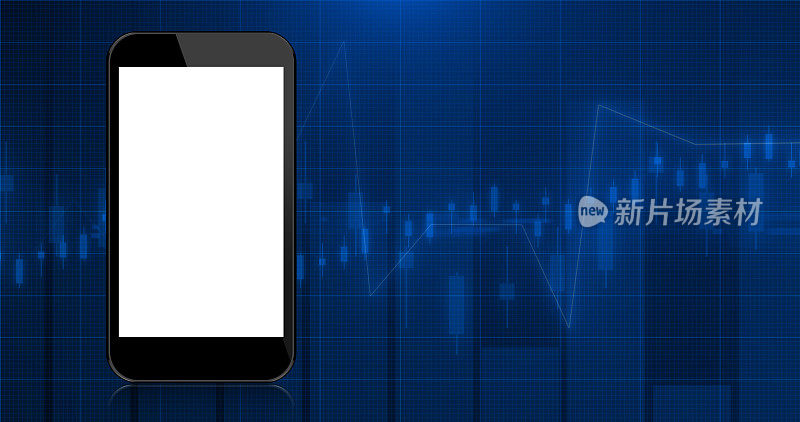 黑色智能手机与空白白屏股票市场财务分析指标背景