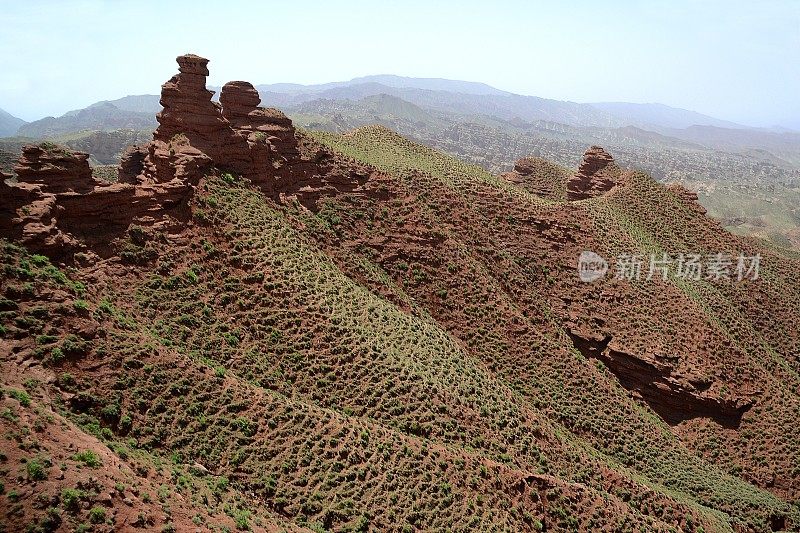 平山湖大峡谷全景，张掖，甘肃，中国