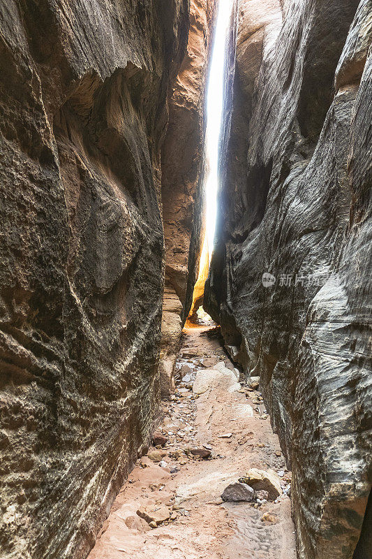 峡谷地针区岩石之间的狭窄小径