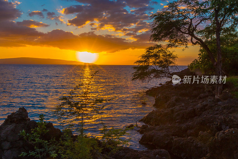 晴朗的夏威夷海滩