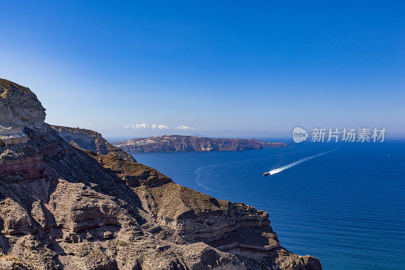 希腊，圣托里尼岛，火山火山口