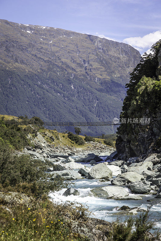 罗伯罗伊冰川徒步旅行路线全景景观，瓦纳卡，南岛新西兰