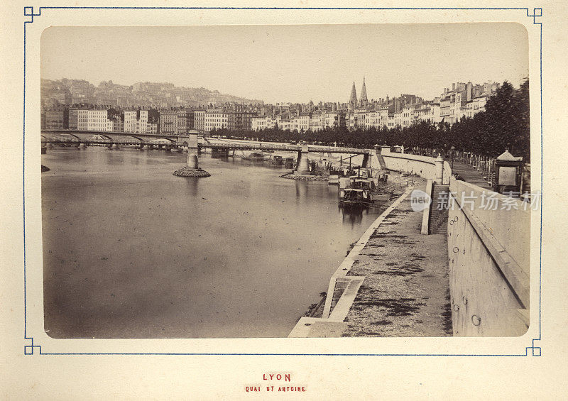 19世纪里昂圣安托万码头的古董照片