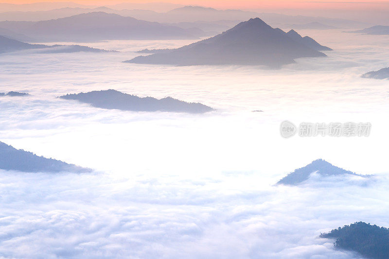 清莱和清迈自然景观，泰国北部日出美景