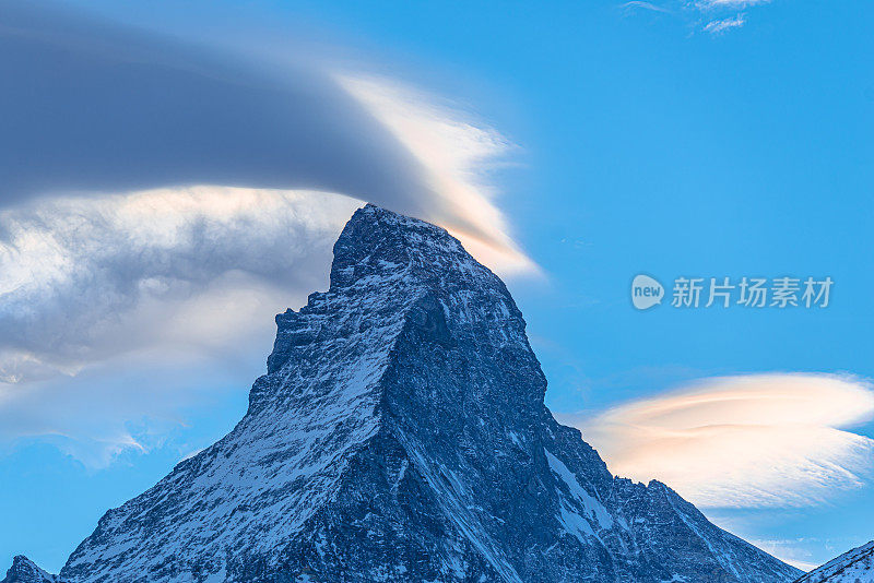 马特洪峰，冰雪景观