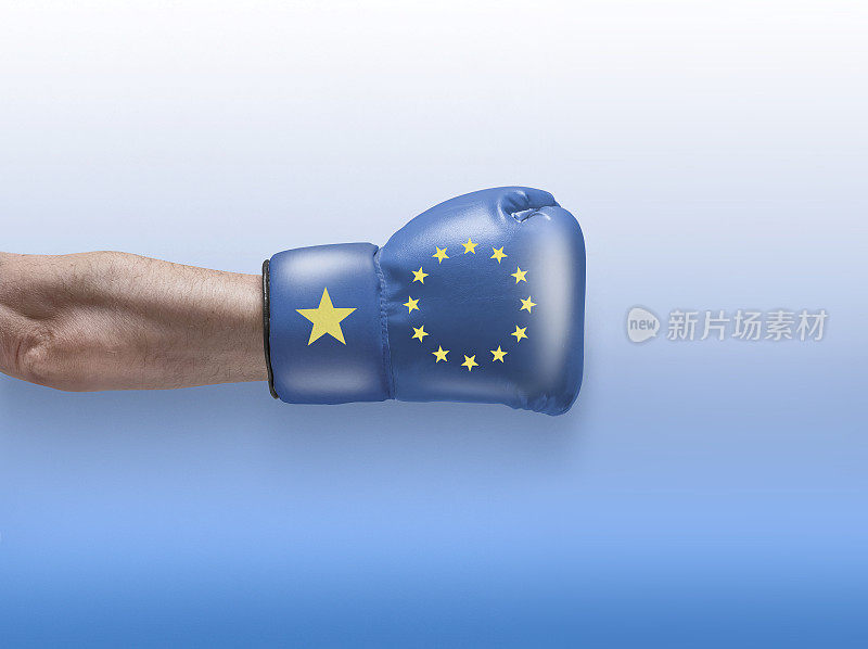 印有欧盟国旗的拳击手套
