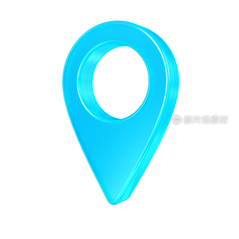 蓝色地图指针孤立在白色背景上。地图别针图标。GPS位置标记。位置的象征。