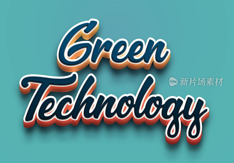 绿色科技文字与可持续发展库存摄影