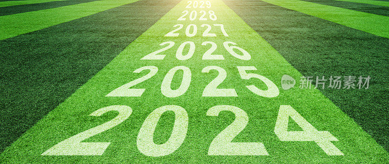 新年编号为2024年和2025年至2029年的足球场