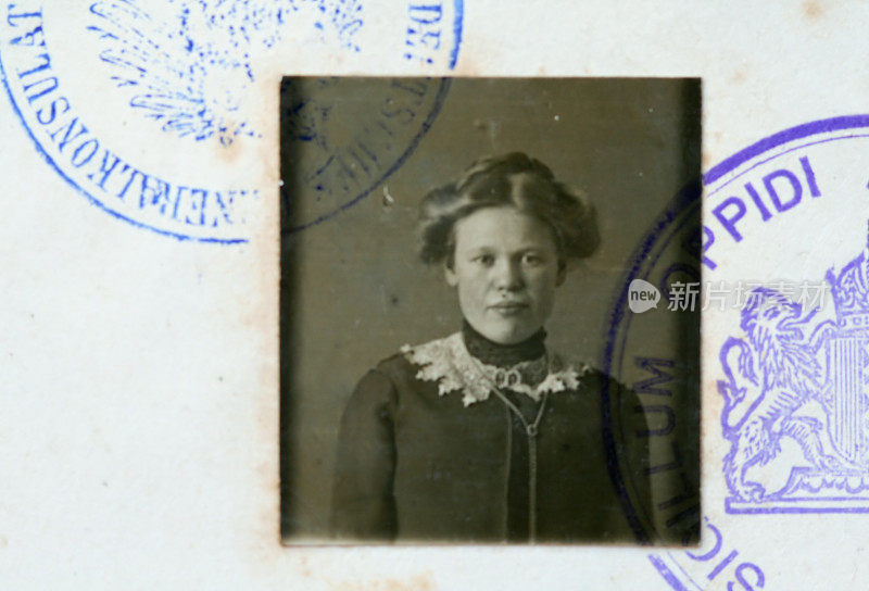 古董入境签证照片