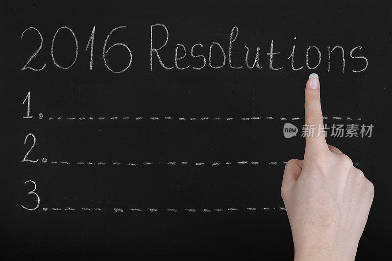 在黑板上绘制2016年决议