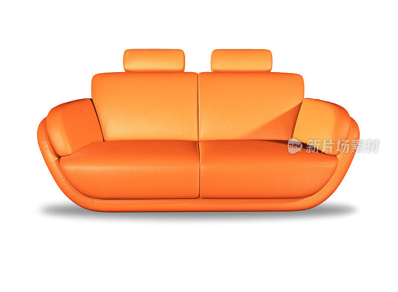 橙色沙发孤立在白色背景