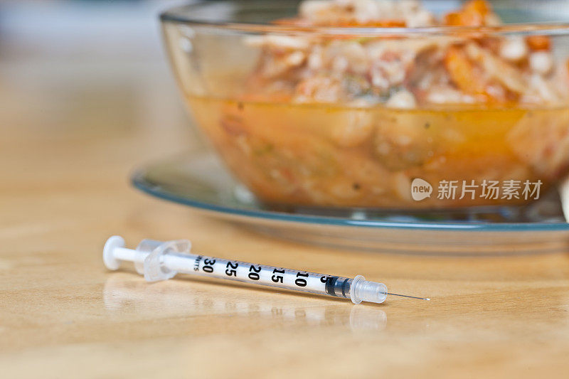 胰岛素注射器覆盖膳食