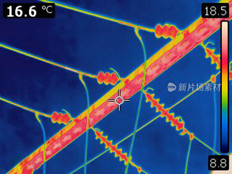 高压电线的热图像