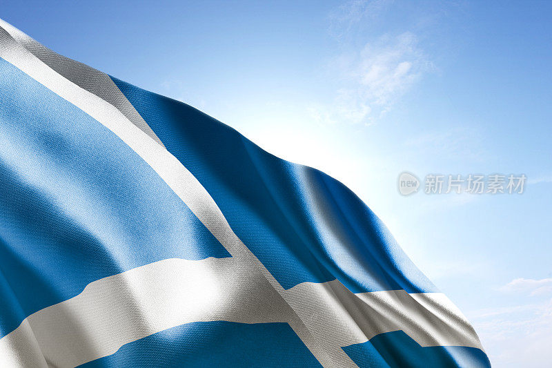 风中飘扬的苏格兰旗