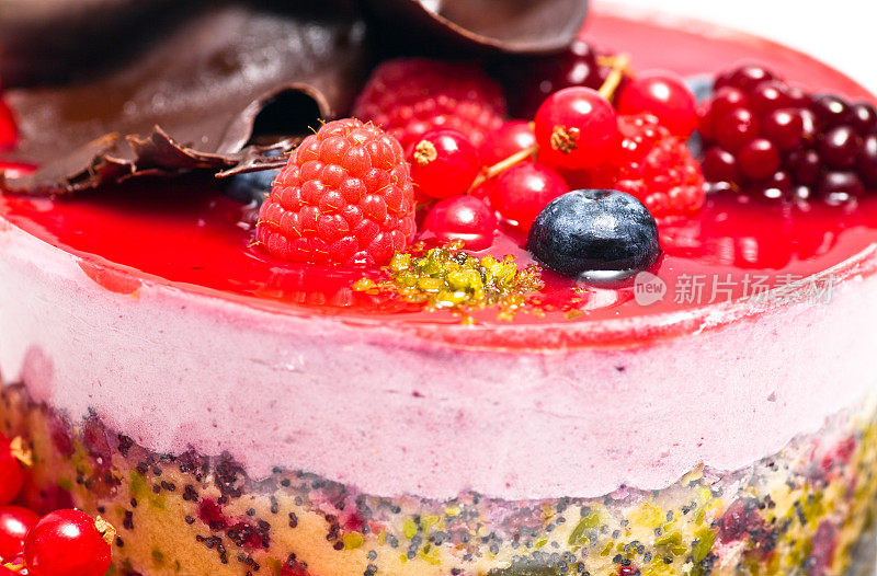 树莓和蔓越莓老鼠蛋糕。