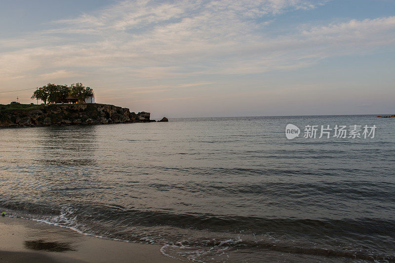 克里特岛上的日落海