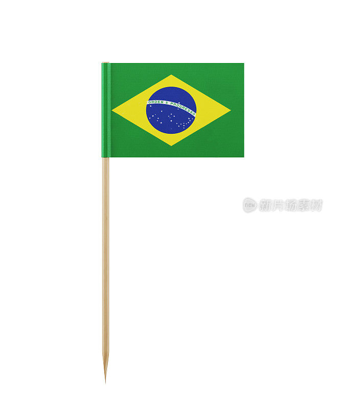 牙签上的巴西国旗