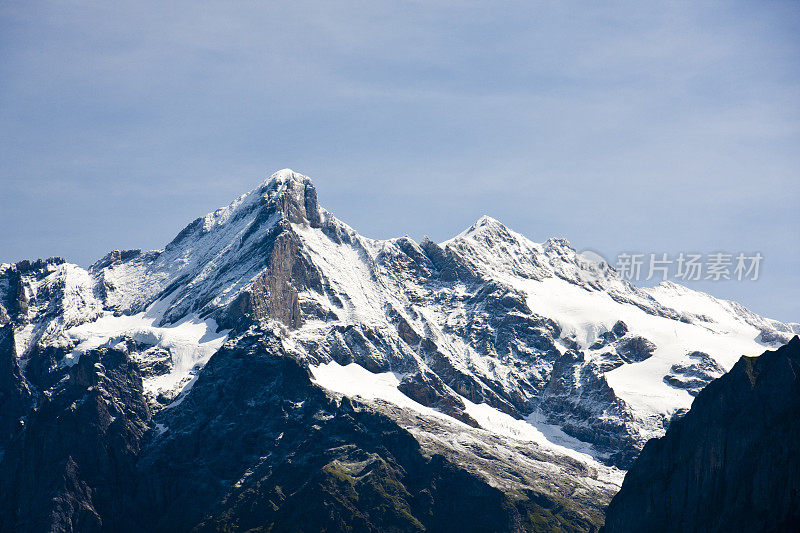 Schreckhorn和Wetterhorn，瑞士阿尔卑斯山