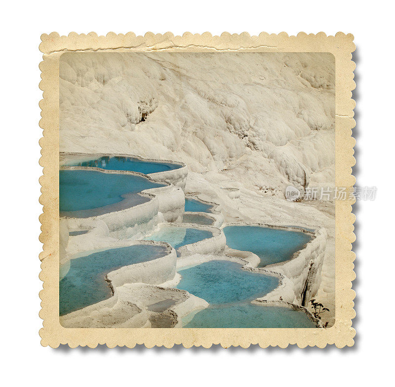 复古棉花城堡“Pamukkale”照片(剪辑路径)