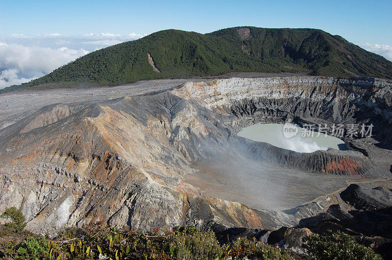 哥斯达黎加的Poas火山口