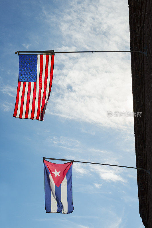 古巴和美国国旗