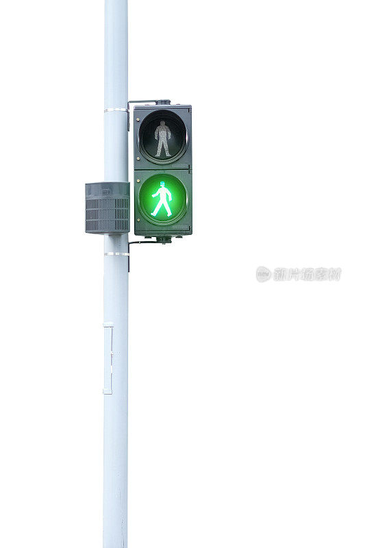 交通灯，绿色信号，去白色背景与剪辑路径