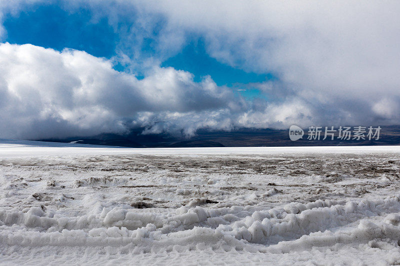 冰岛Langjokull冰川的云地形