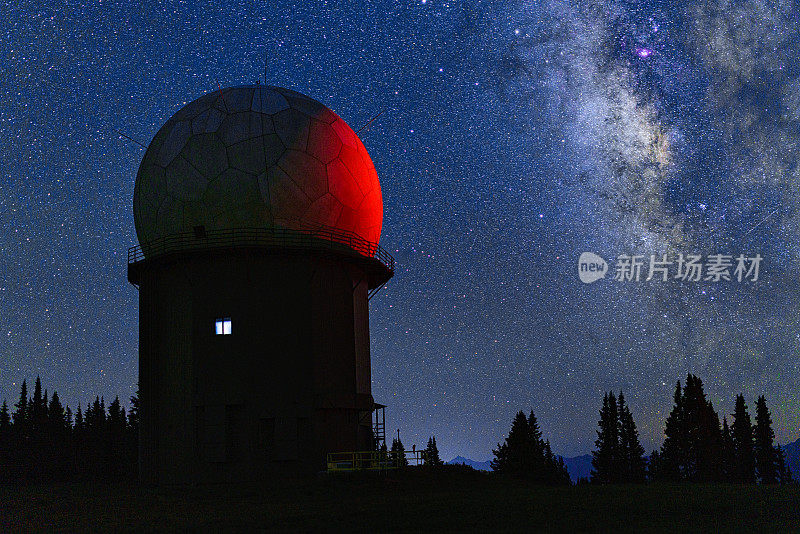 航空无线电导航信标银河系夜空景观