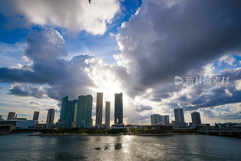 迈阿密港，航拍