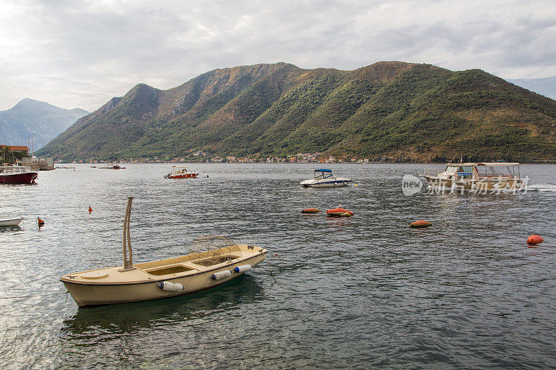 黑山地中海沿岸，用船捕捞贻贝