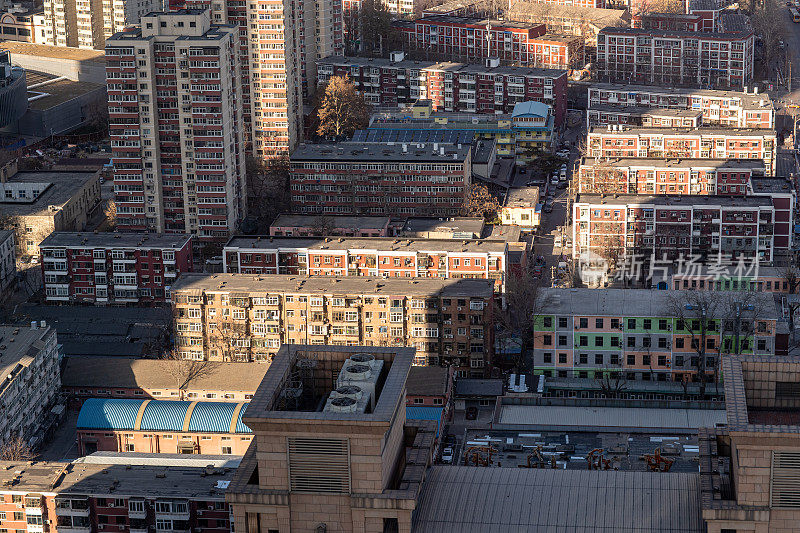 北京高层建筑鸟瞰图，鸟瞰建筑天际线