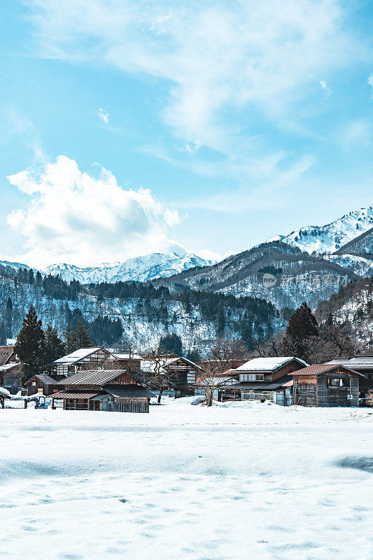 白川乡的日本，白雪皑皑