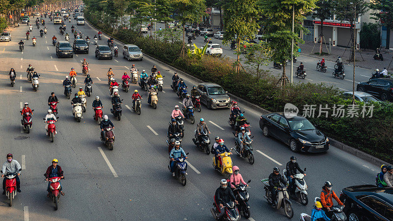 越南河内高速公路交通鸟瞰图