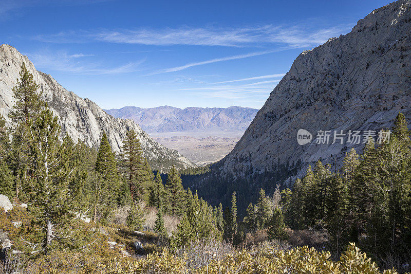 惠特尼山徒步小径和山景