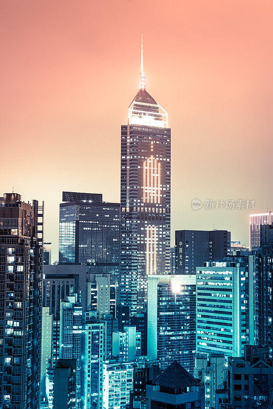 香港的住宅大厦夜景