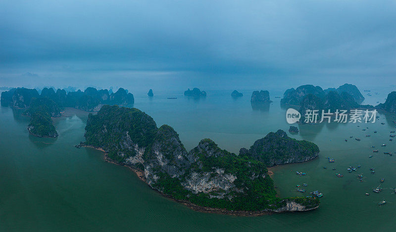 无人机拍摄下龙湾全景图