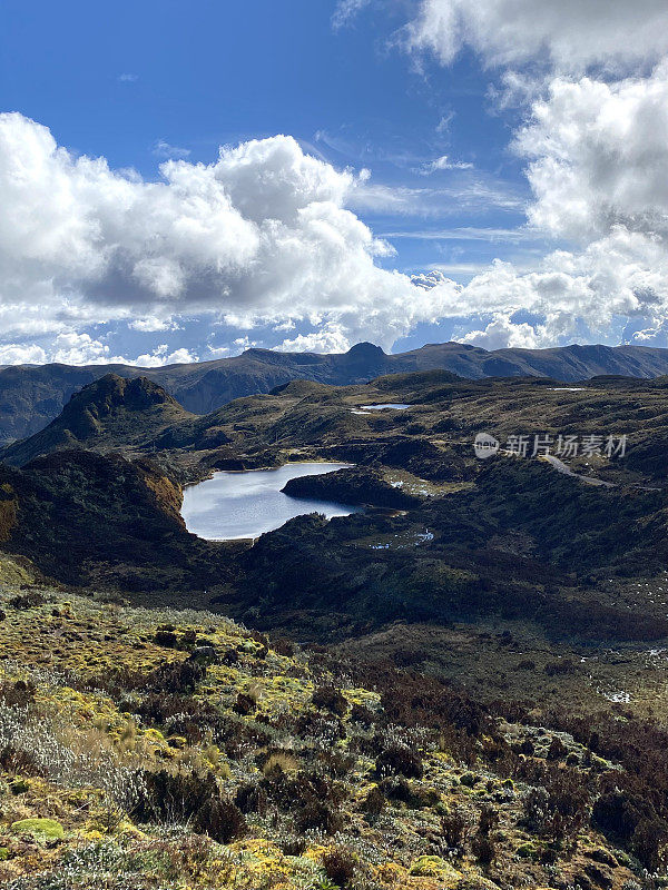 安第斯高地与卡扬贝，科托帕希和皮钦查的火山从基多，皮钦查省，厄瓜多尔，南美洲