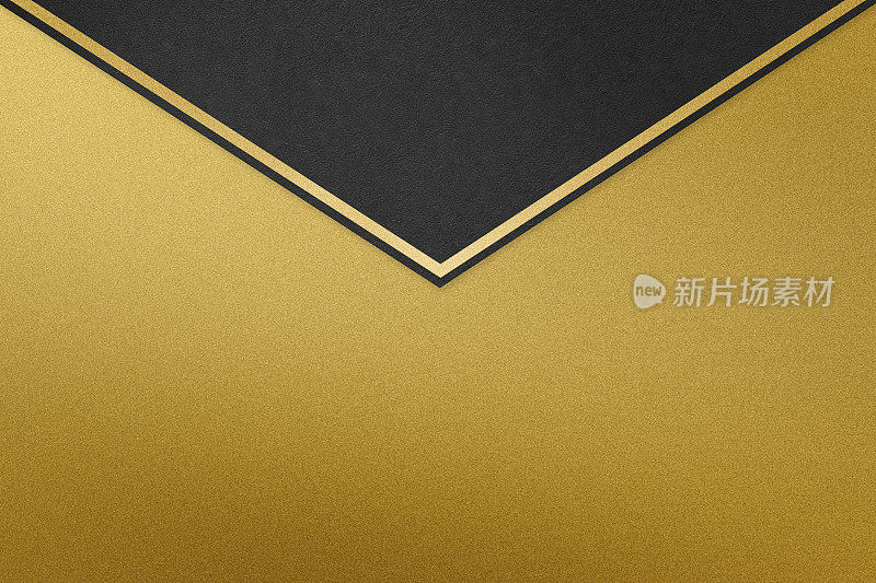 金色和黑色的信封。想象一下圣诞节和黑色星期五的礼物和邀请函。