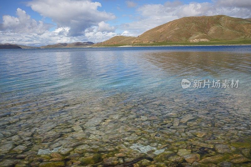 中国西藏的湖泊风景和地形