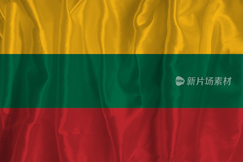 以丝绸为背景的立陶宛国旗是伟大的国家象征。国家的官方国家象征