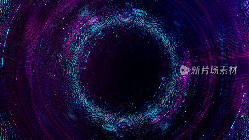 摘要紫蓝绿圆HUD仪表盘黑暗网络空间背景